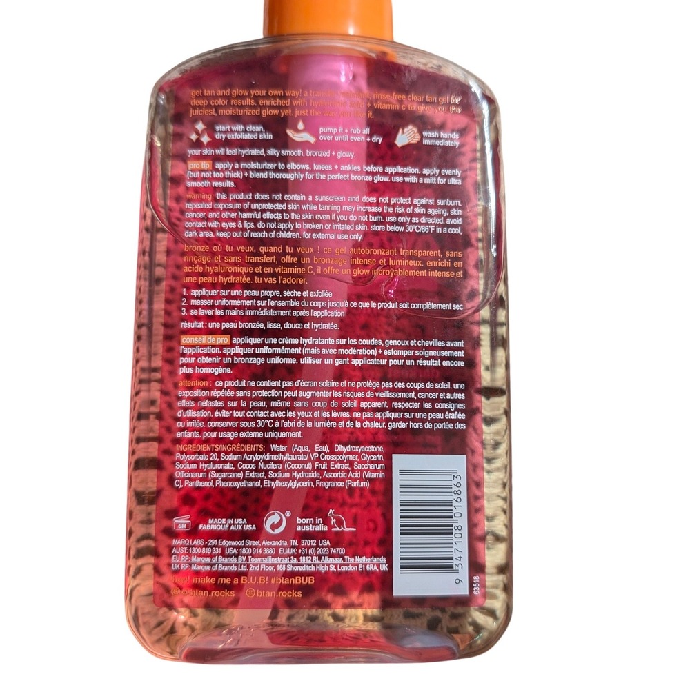 b.tan Glow Your Own Way Clear Self Tan Gel Darkest 16oz NEW - Picture 2 of 3